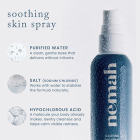 Nemah Hypochlorous spray label highlighting minimal ingredients
