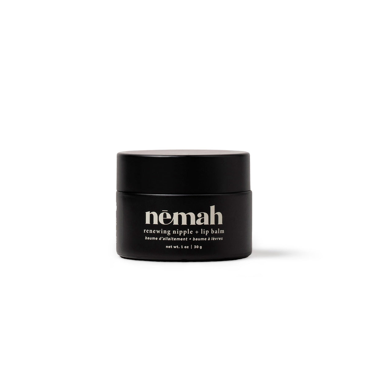 Nemah Nipple Cream jar closeup highlights moisturizing formula for dry nursing skin