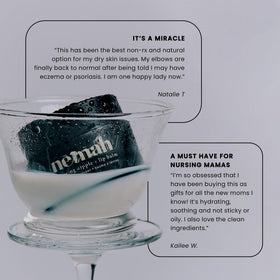 Nemah Nipple Cream packaging closeup shows minimal fragrance-free formula