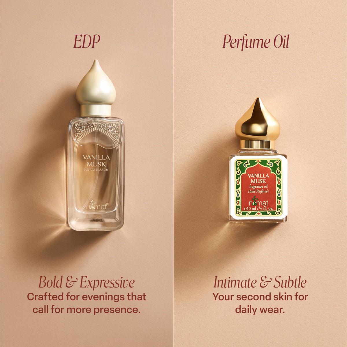 Nemat International Vanilla Musk roll-on packaging box highlights gift-ready presentation.