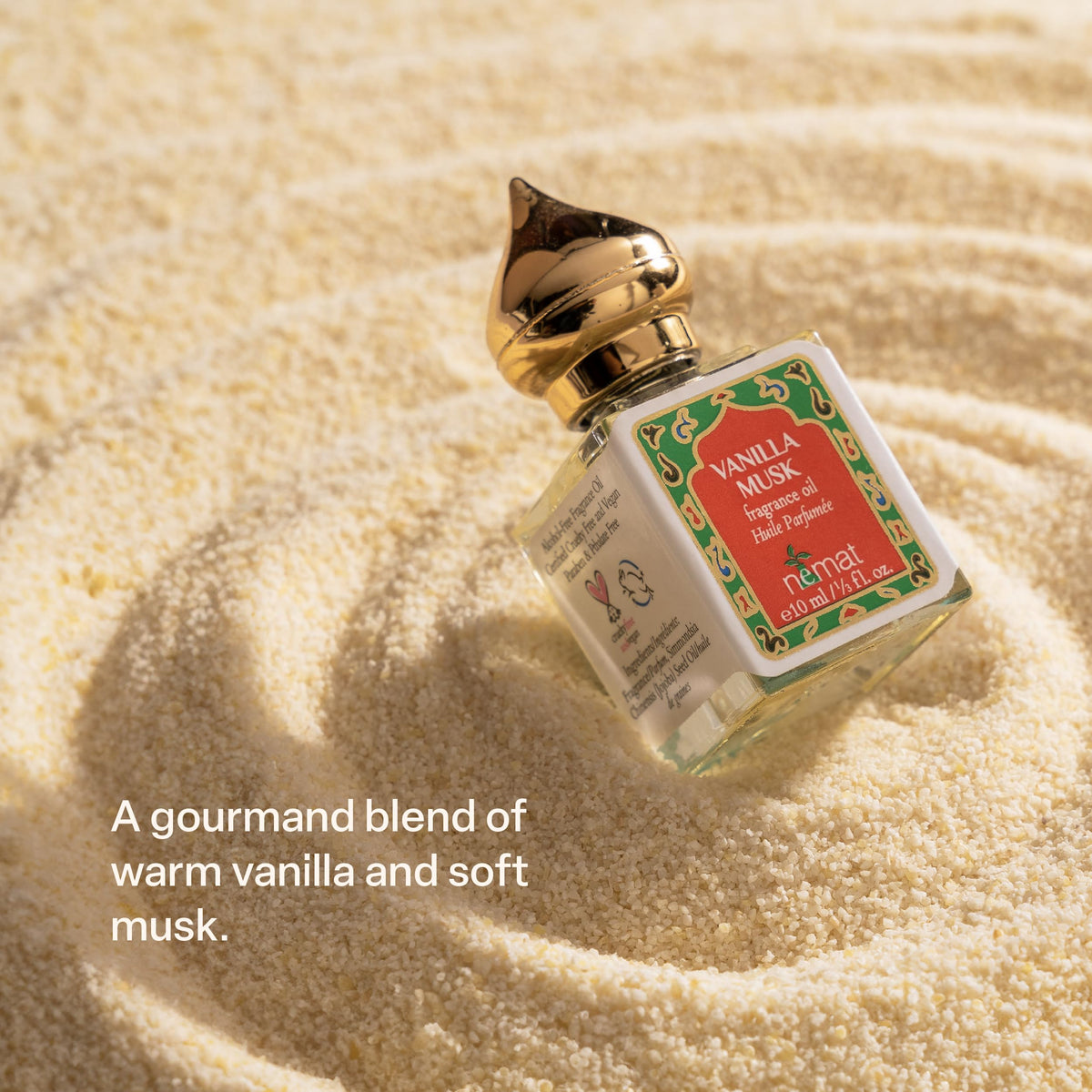 Nemat International Vanilla Musk roll-on roller ball showing smooth application.