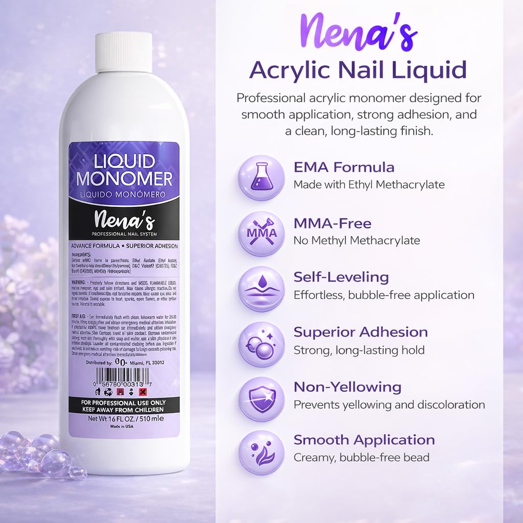 Nena's GlamourShield monomer color swatch showing vibrant color with strong adhesion.