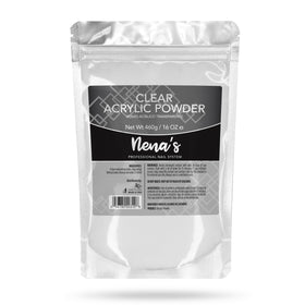 Nena's Superior Sculpting Powder Clear jar for precise nail sculpting.