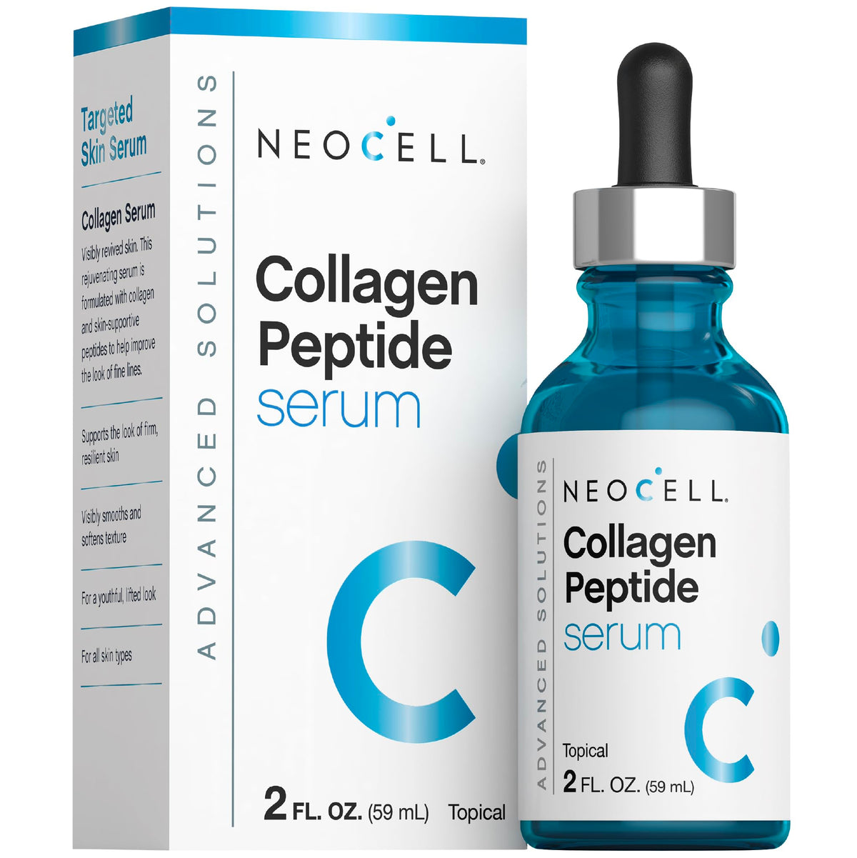 NeoCell Collagen Peptides Serum bottle for the face provides daily hydration.