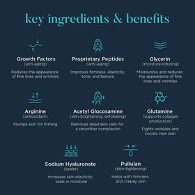 NEOCUTIS Bio Serum Firm ingredients closeup featuring peptides and growth factors