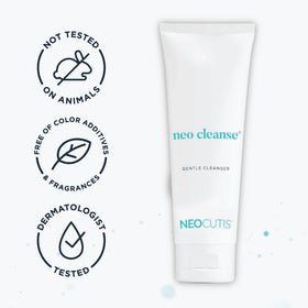 NEOCUTIS Neo Cleanse bathroom setup for a gentle morning routine.