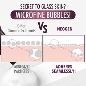 NEOGEN Code9 Pore Tight Peeling Mousse foam on skin delivering refreshing feel.