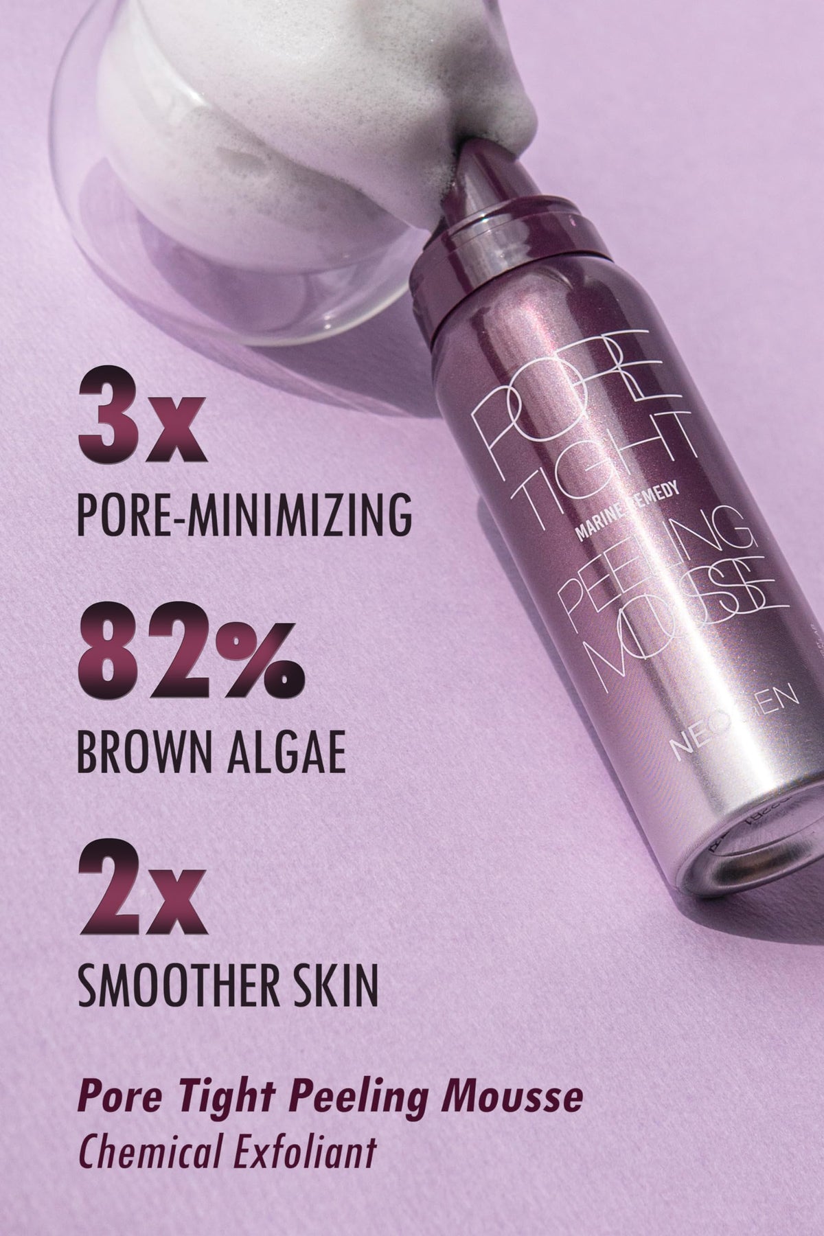 NEOGEN Code9 Pore Tight Peeling Mousse pump-action for controlled application.