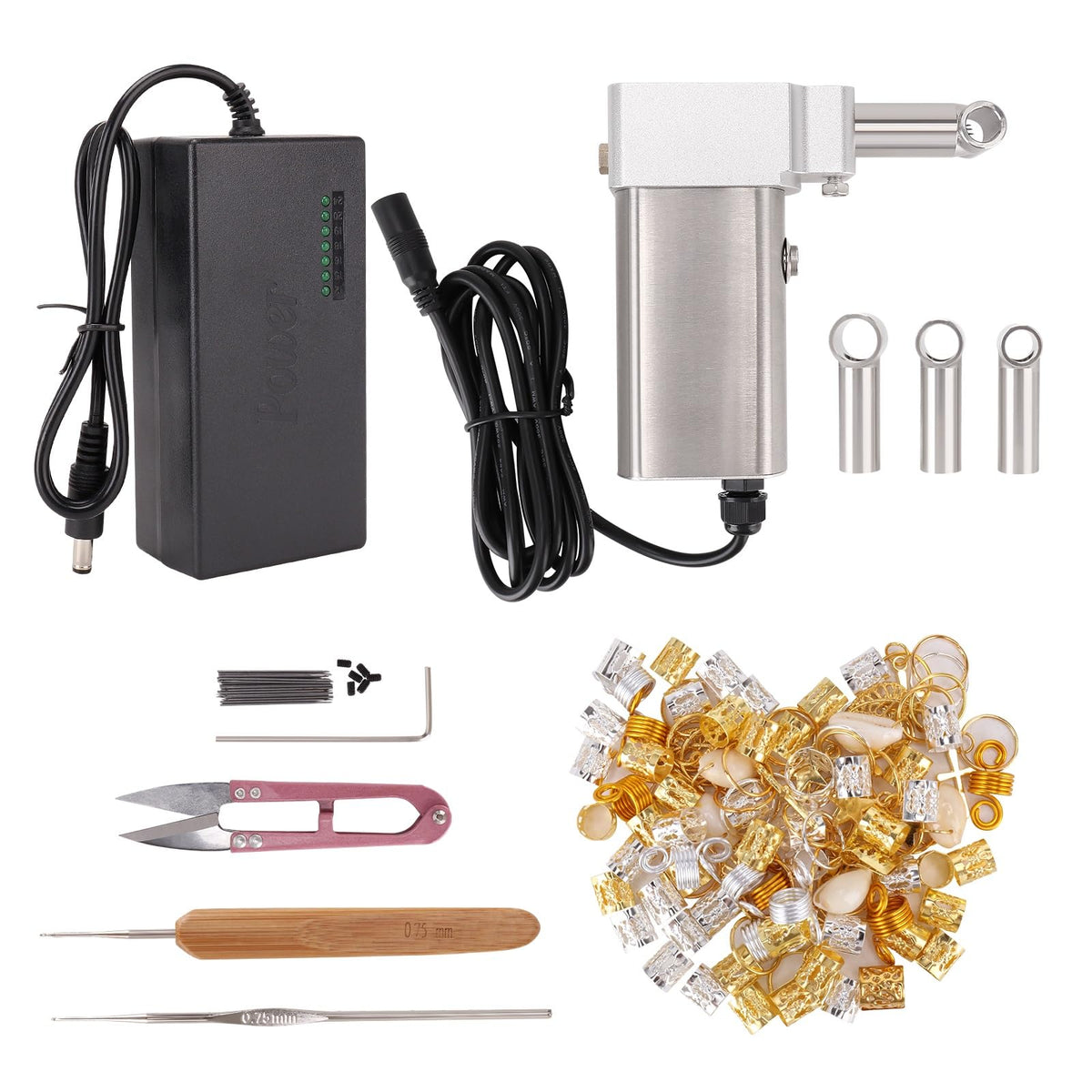 NeoKaleido Loc Machine kit for dreadlocks with tools and accessories for faster setup.