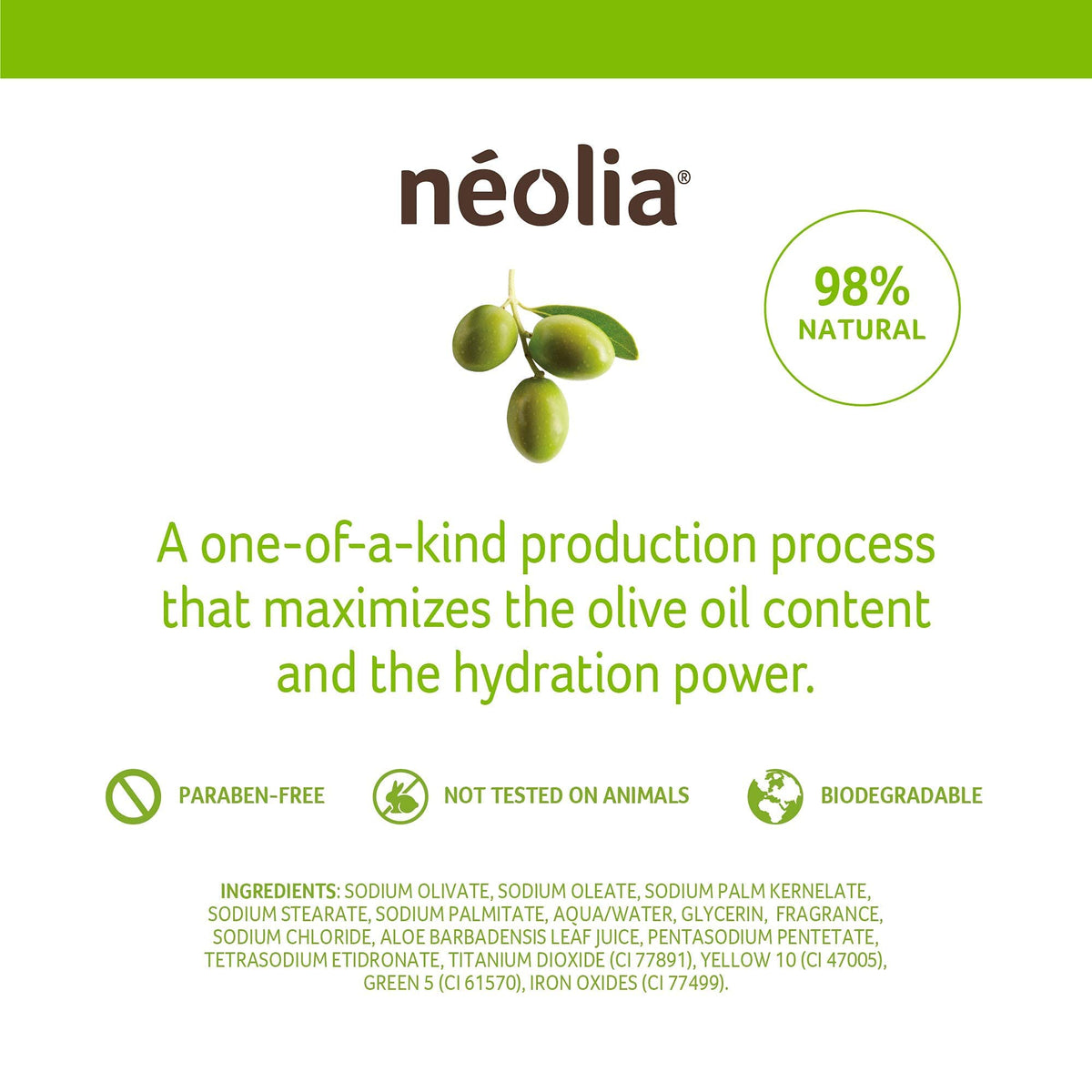 Eco-friendly packaging concept for Néolia soap reducing plastic waste.