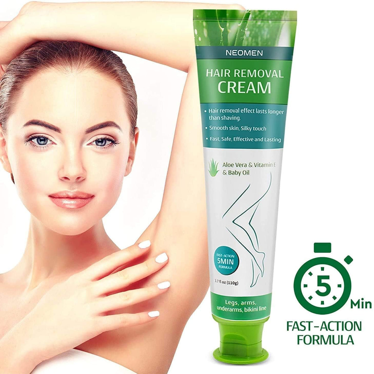 NEOMEN hair removal cream underarms for quick, painless grooming and smooth skin