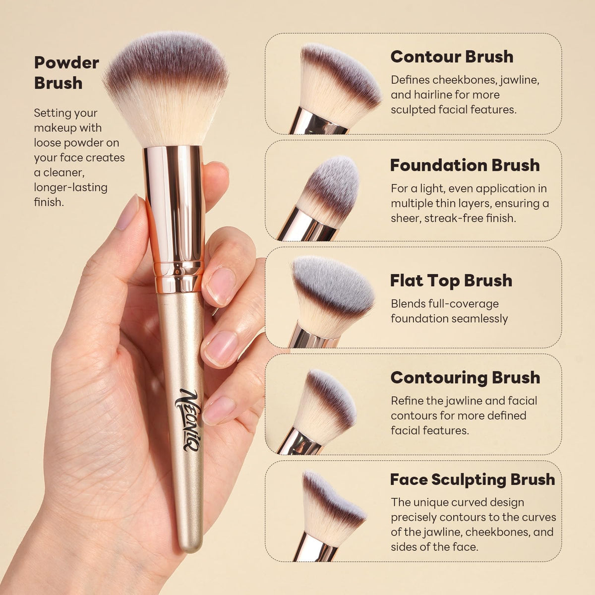 NEONIQ concealer brush soft and dense for precise concealment