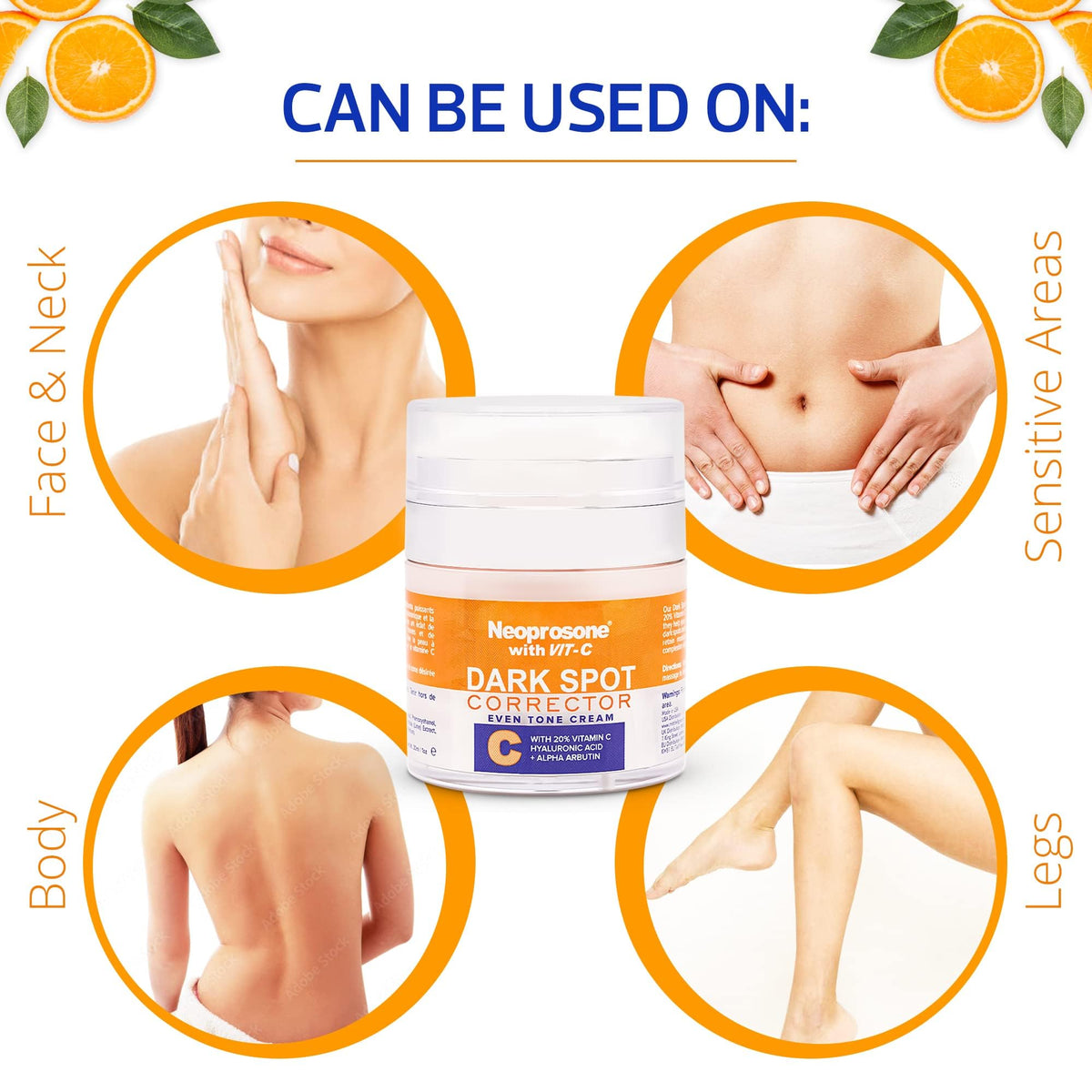 Neoprosone glycerin and hydration ingredients visual on product label.