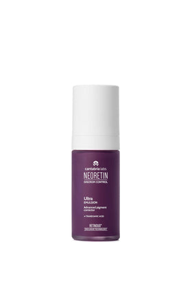 NEORETIN Discrom Control Ultra Emulsion being applied on skin for daily care.