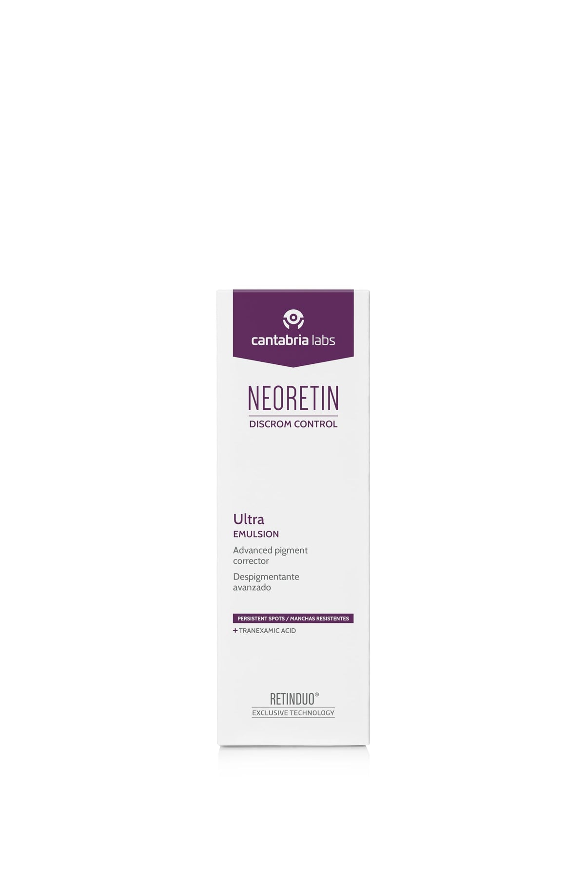 NEORETIN Ultra Depigmenting Emulsion texture close-up suggests smooth, lightweight application.