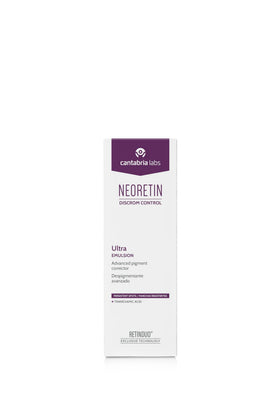 NEORETIN Ultra Depigmenting Emulsion texture close-up suggests smooth, lightweight application.