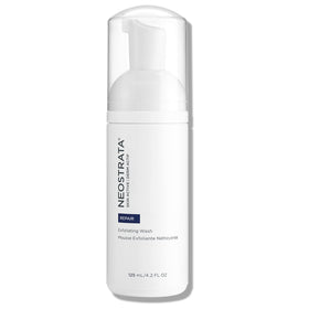 NEOSTRATA Exfoliating Wash bottle pour demonstrates fragrance-free cleansing for all skin types.