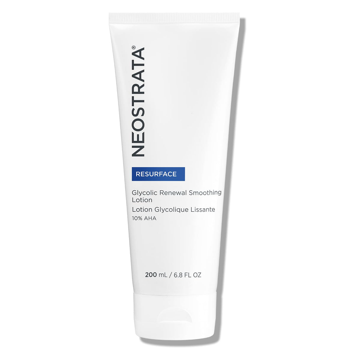 Neostrata Glycolic Renewal bottle shown for a smoothing skin routine.