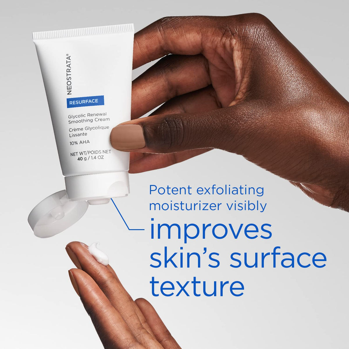 NEOSTRATA Glycolic Renewal cream being applied demonstrates simple daily use