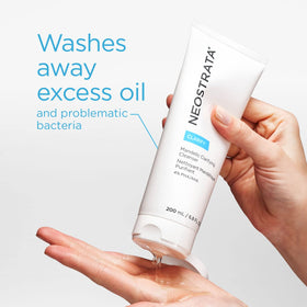 Texture close-up of NEOSTRATA Mandelic Clarifying Cleanser showing gentle exfoliation