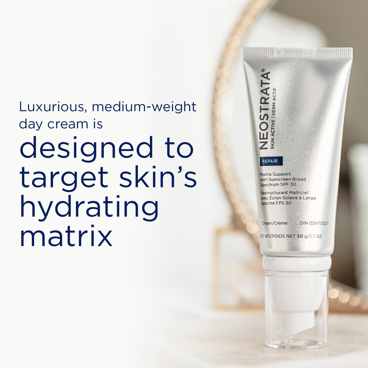 NEOSTRATA Matrix Support SPF 30 bottle graphic conveying broad spectrum protection