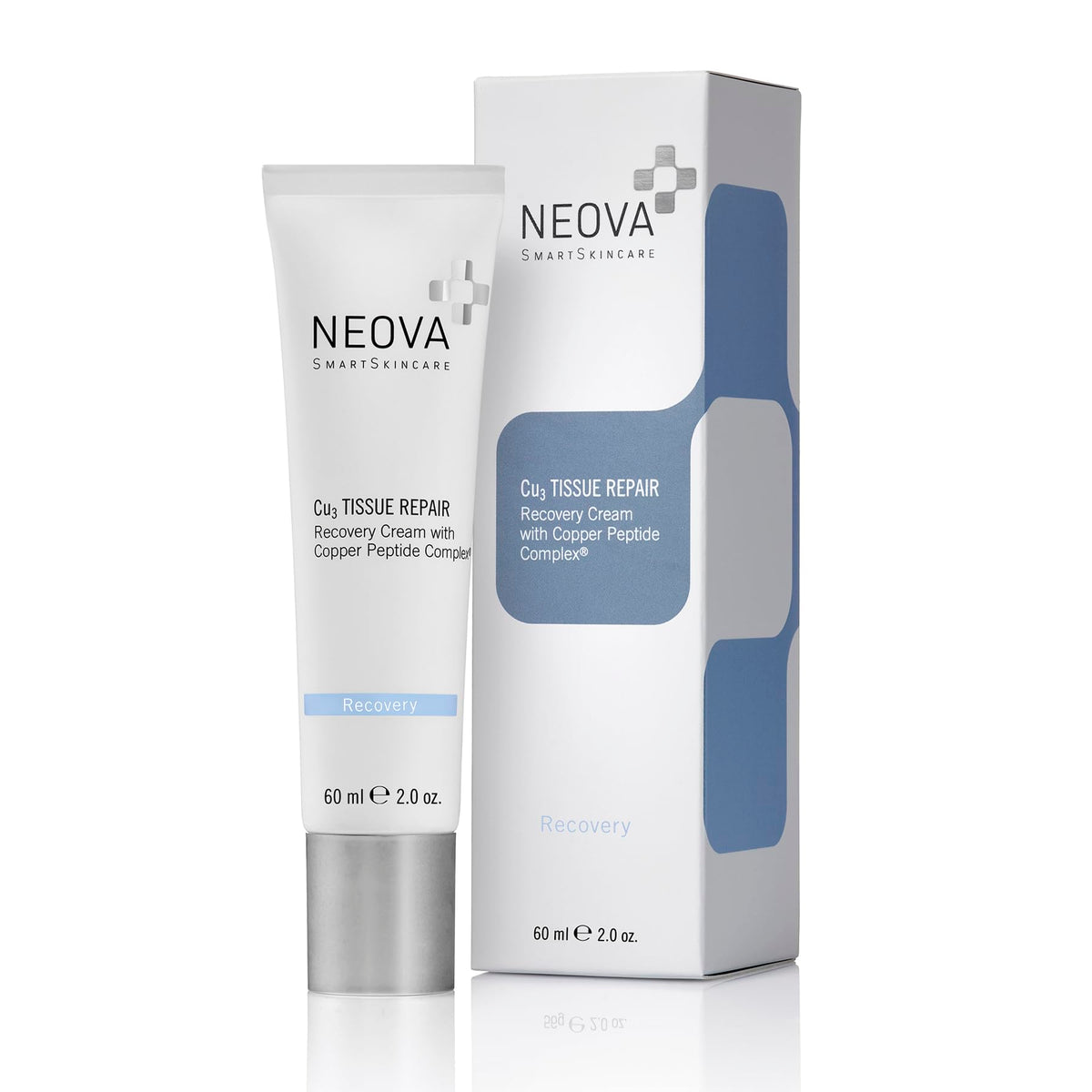 NEOVA Cu3 Tissue Repair Cream 56g jar; soothing post-care hydration.
