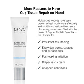 NEOVA Cu3 cream application scene on clean skin.