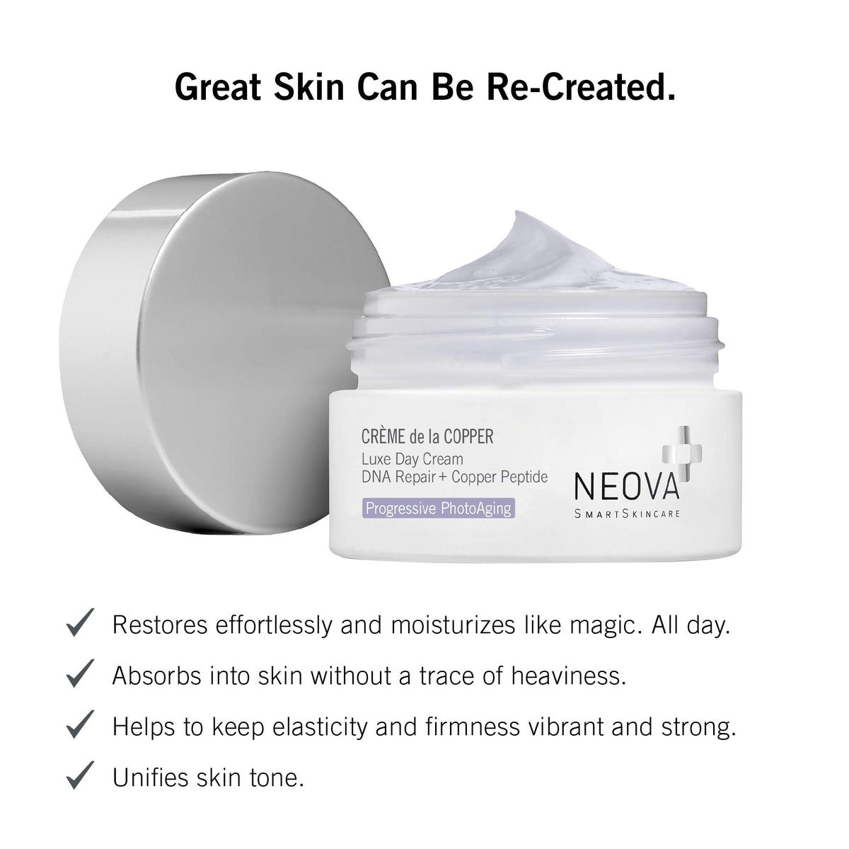 NEOVA Creme de la Copper jar showcases rich, moisturizing texture