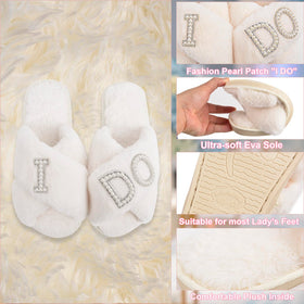 Nerien Bride makeup bag with pearl patch opens for travel makeup storage
