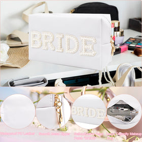 Nerien Bride jewelry box front view with gold zipper for elegant storage