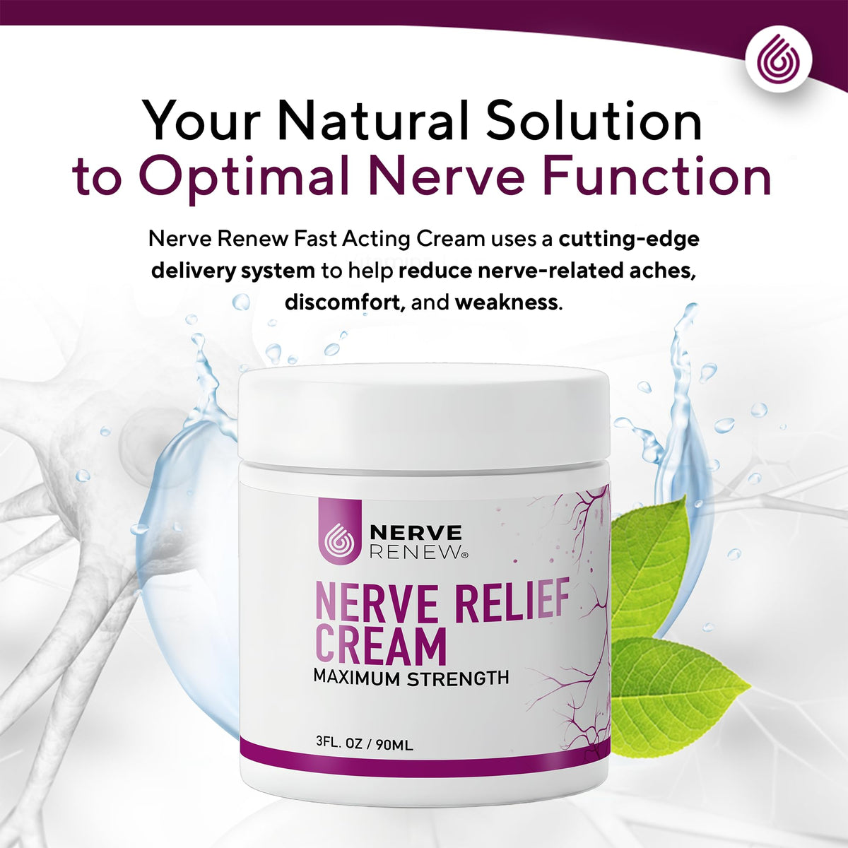 NERVE RENEW penetration-delivery-system diagram illustrates deeper absorption