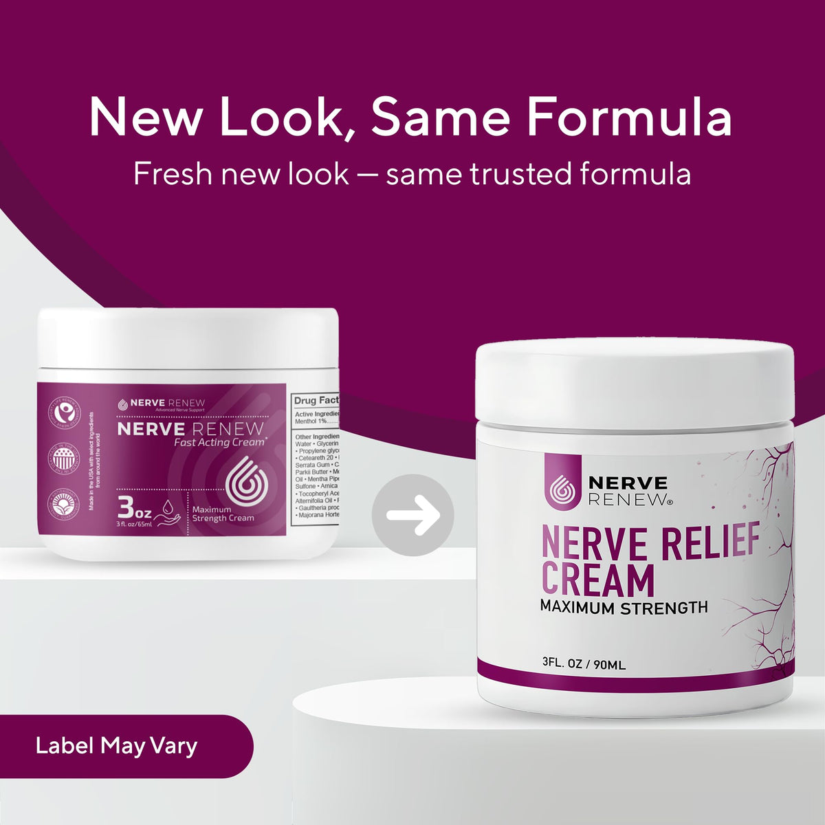 NERVE RENEW close-up of menthol cream texture and scent