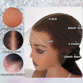 Close-up of NESMON skinlike lace showing bleached knots for seamless scalp appearance.