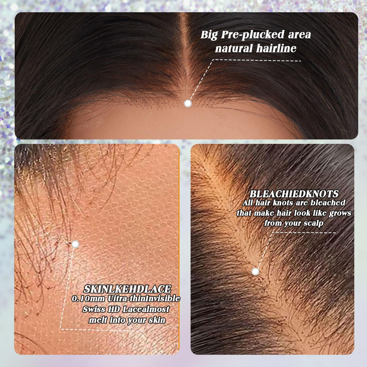 NESMON invisible lace wig edge blends near seamlessly with the skin.