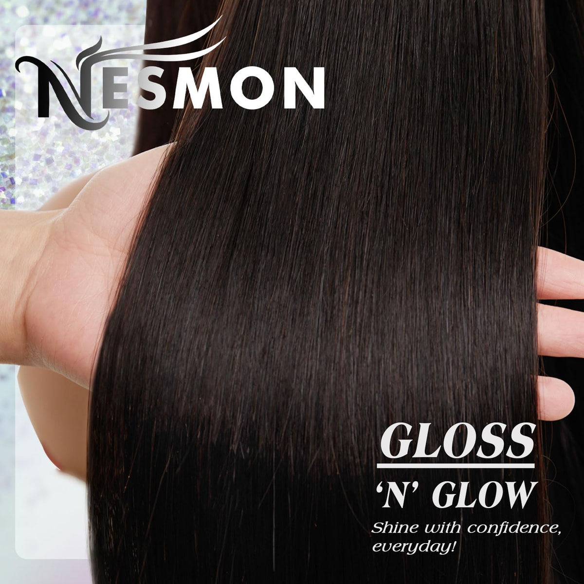 Middle part styling on NESMON SkinLike HD lace wig for versatile looks.