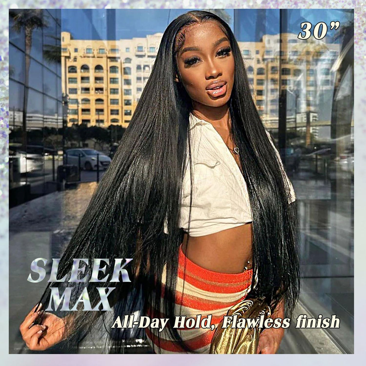 A model wearing NESMON SkinLike HD lace wig, showcasing natural finish and confidence.