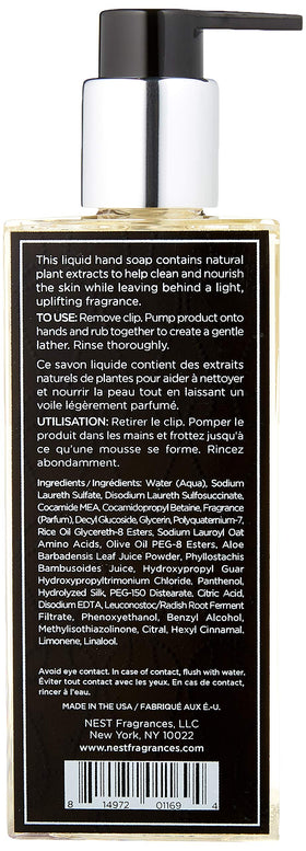 Nest Fragrances packaging label highlights premium paraben-free formula