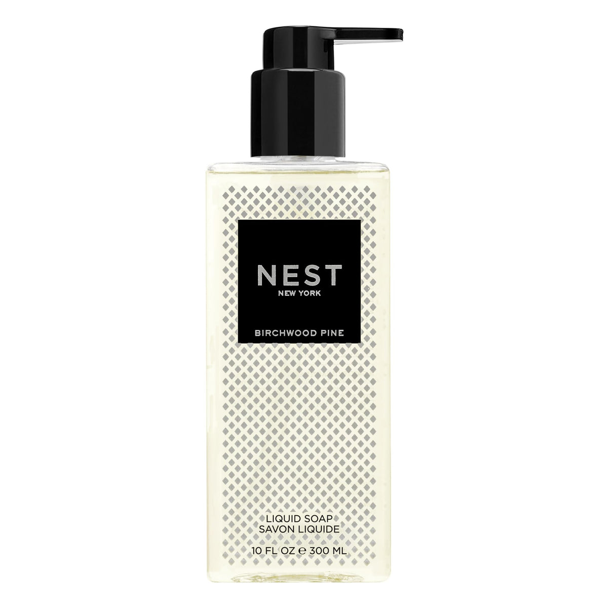 NEST New York Birchwood Pine liquid soap bottle for daily cleansing with a forest-inspired aroma.