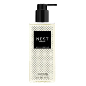 NEST New York Birchwood Pine liquid soap bottle for daily cleansing with a forest-inspired aroma.