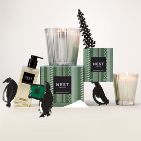 NEST New York Birchwood Pine liquid soap packaging box highlights gluten-free and cruelty-free care.