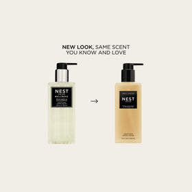 NEST New York soap pump in action with fresh aquatic notes for soothing hand cleansing