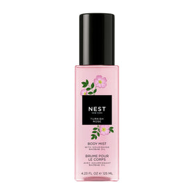 Nest New York Turkish Rose Body Mist bottle showcases a luminous floral aroma for everyday wear
