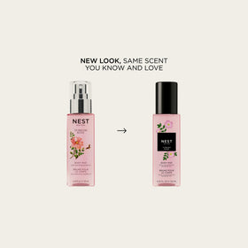 Nest New York Turkish Rose Body Mist spray captures a feather-light texture ideal for quick refreshment