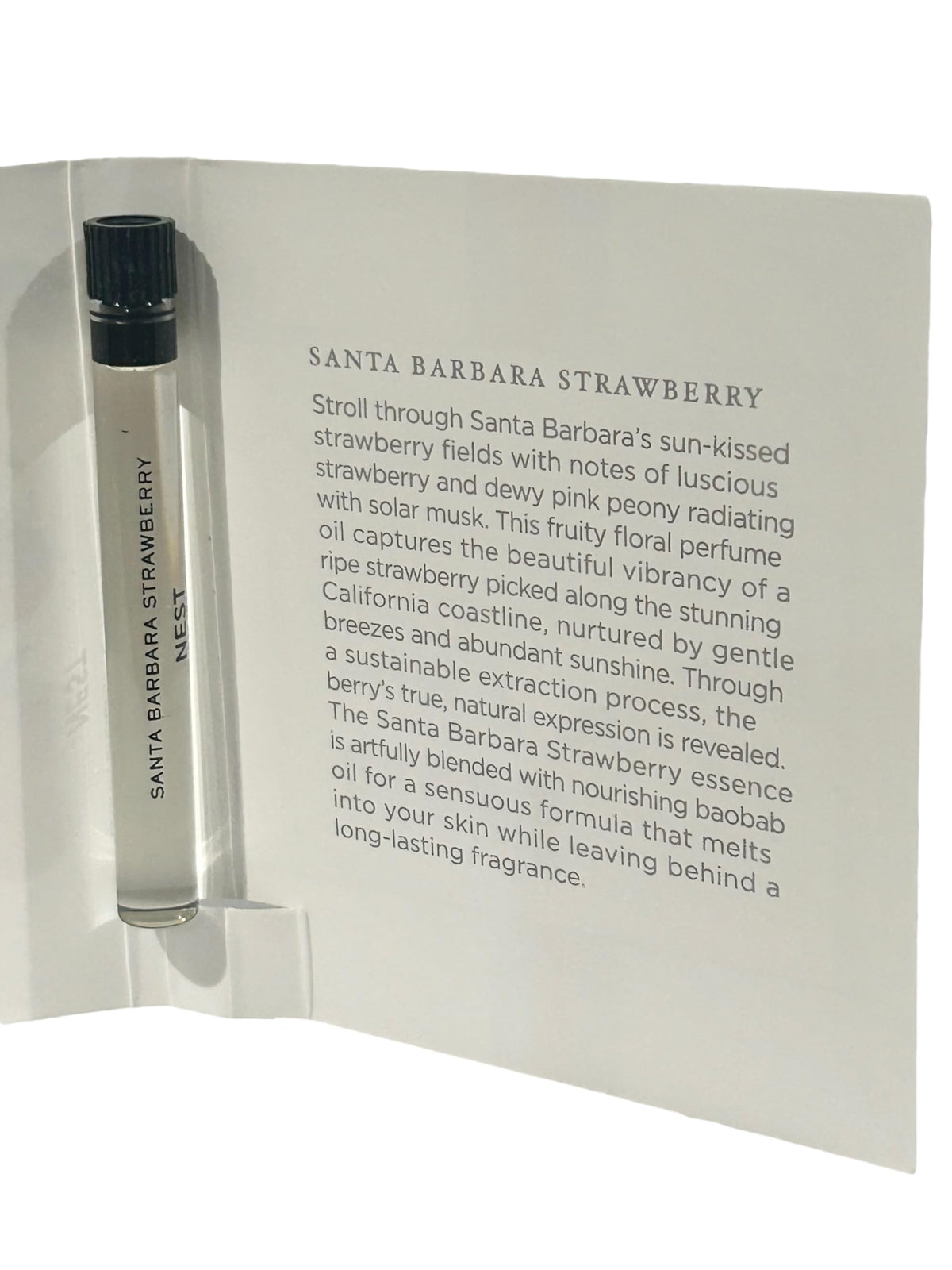 Close up of the dabber cap on NEST Santa Barbara Strawberry oil for precise application