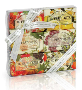 Nesti Dante IL Frutteto gift set box showing six soaps for gifting