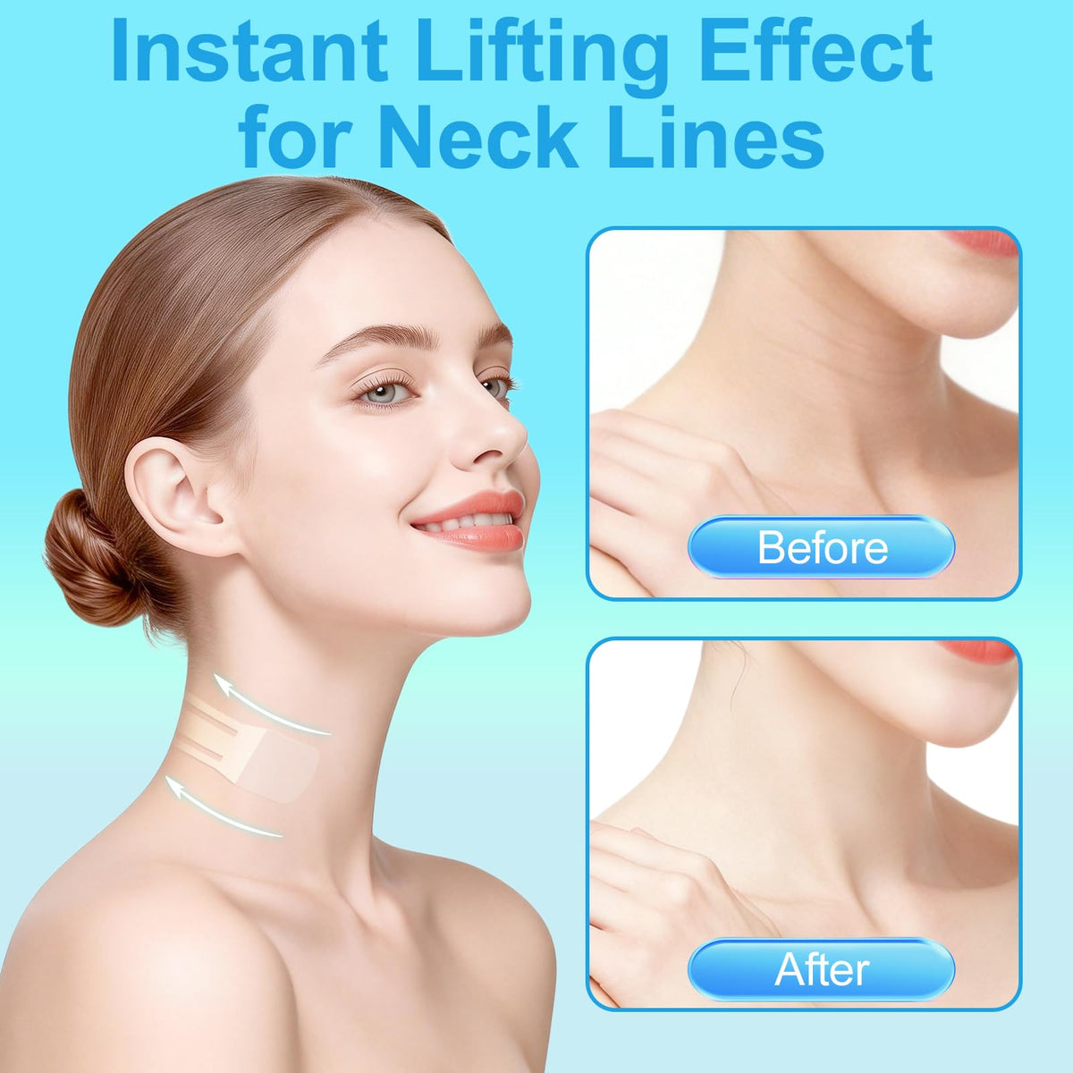 Netlkjonk neck tape highlighting a sculpted jawline and neck contour.