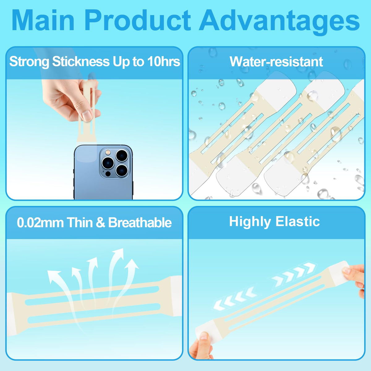 Netlkjonk neck tape ultra-thin film blends with foundation.