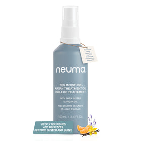 Neuma Neu Moisture Argan Treatment Oil bottle pour delivering lightweight nourishment and shine.