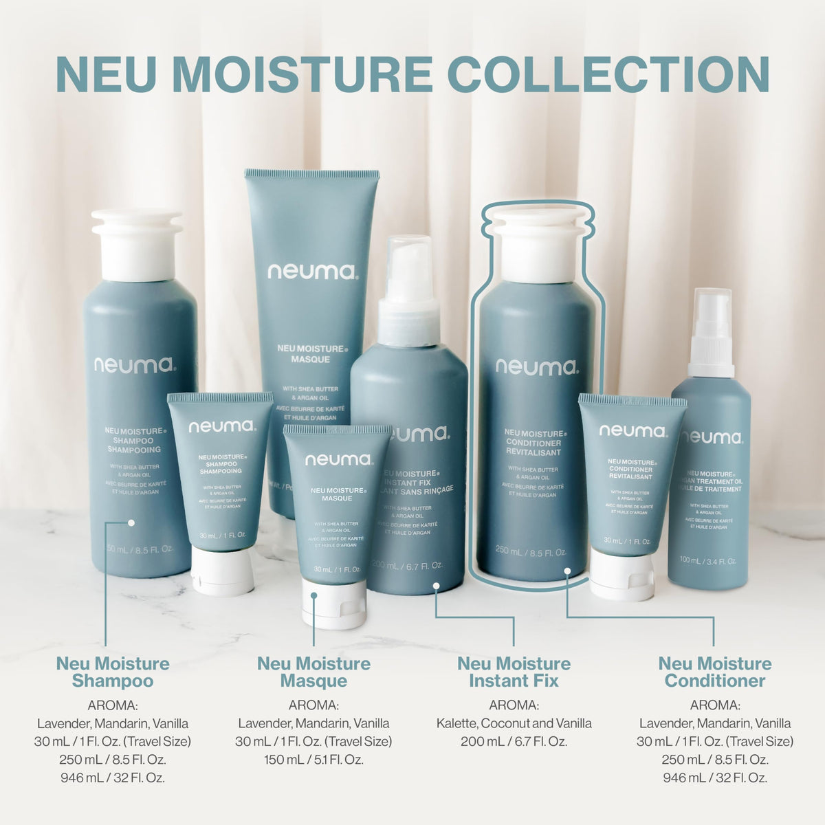Neuma Neu Moisture Conditioner being applied to hair to detangle and smooth.