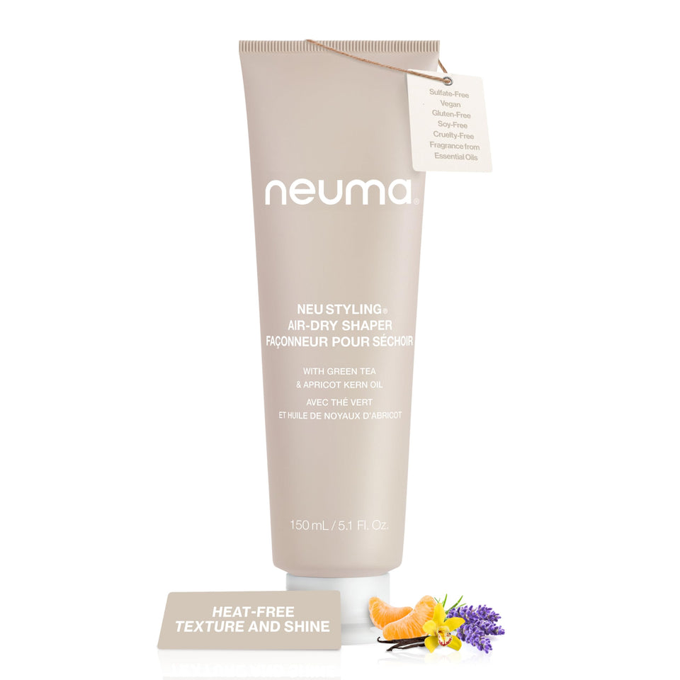 Neuma Neu Styling Air-Dry Shaper Cream bottle with lavender-mandarin-vanilla scent for natural texture.